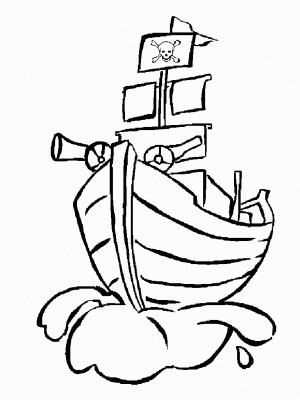 300x400 Dibujo De Barco Pirata Para Pintar, Imprimir Y Colorear Yulisa