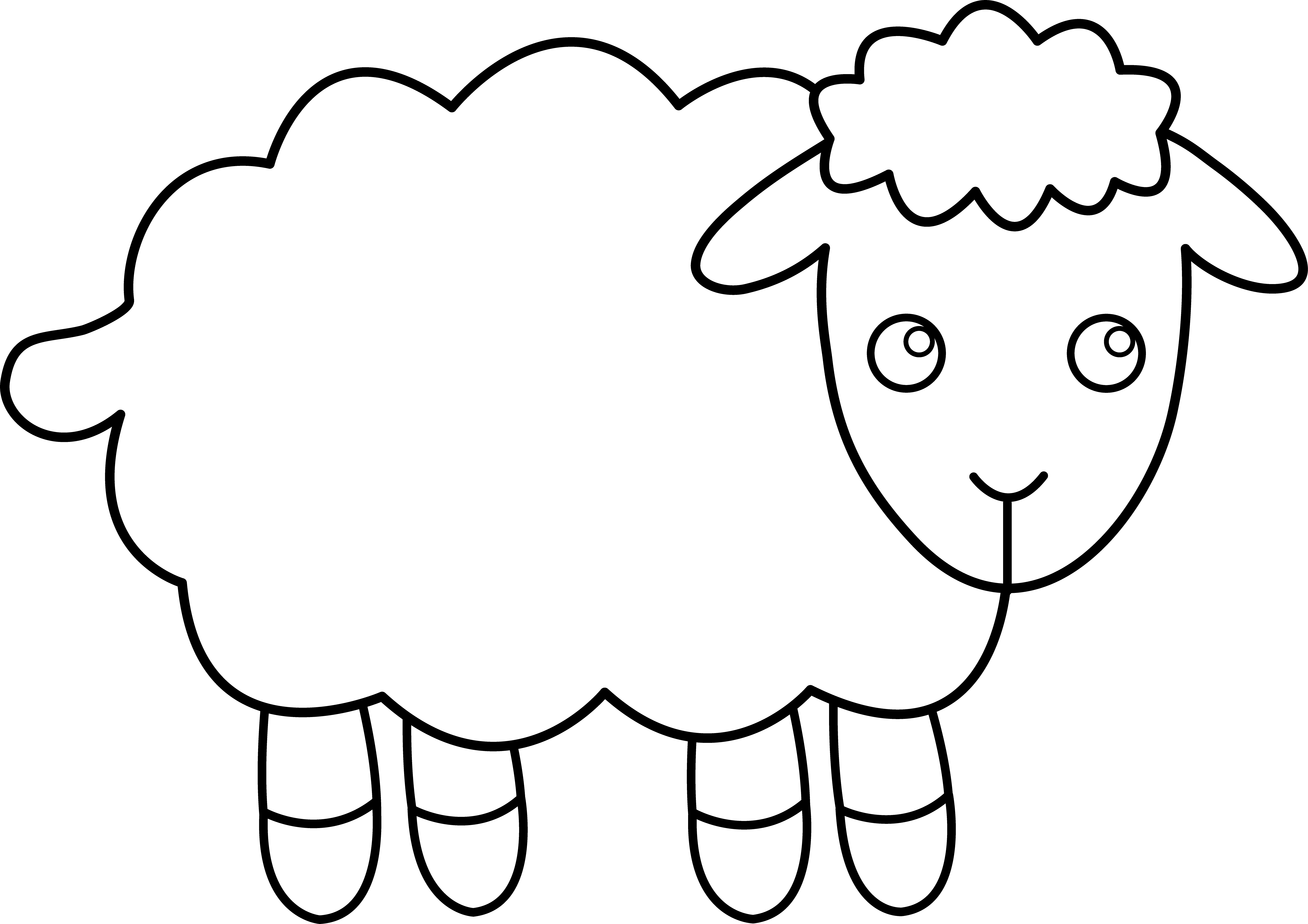 5697x4027 Collection Of Free Sheep Drawing Black And White Download On Ui Ex