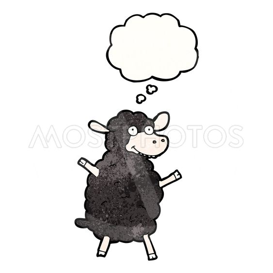 563x563 Cartoon Black Sheep