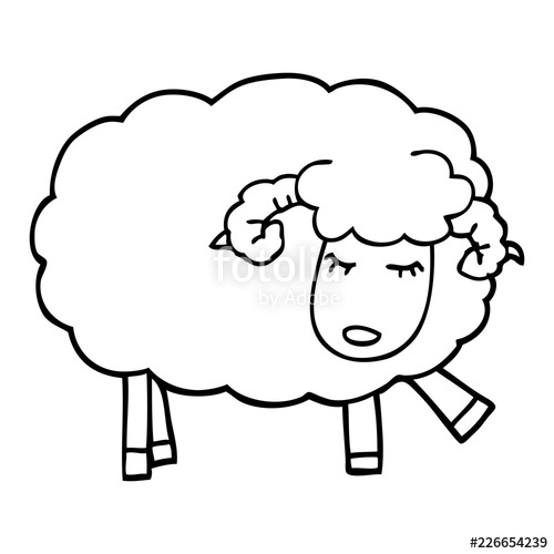 500x500 Line Drawing Cartoon Black Sheep Stock Image And Royalty Free
