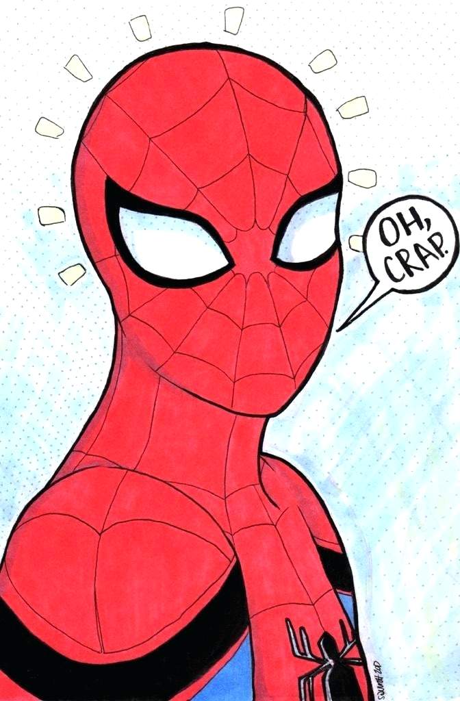 672x1024 Drawing Spiderman Marvel Black Spiderman Drawing Easy
