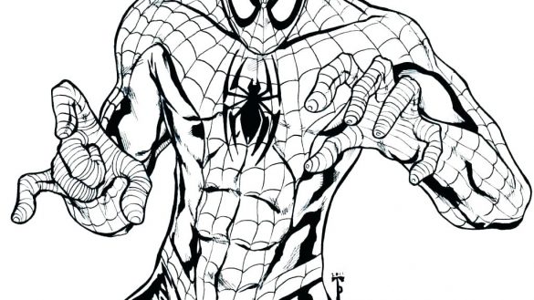 585x329 Black Spiderman Coloring Pages Stylish