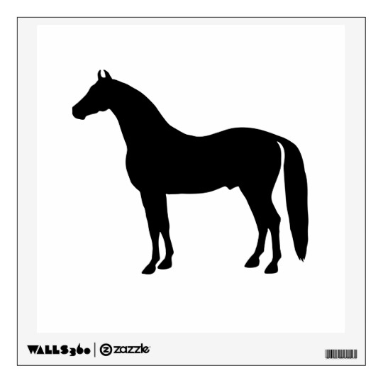 540x540 Black Stallion Elegant Horse Silhouette Drawing Wall Decal