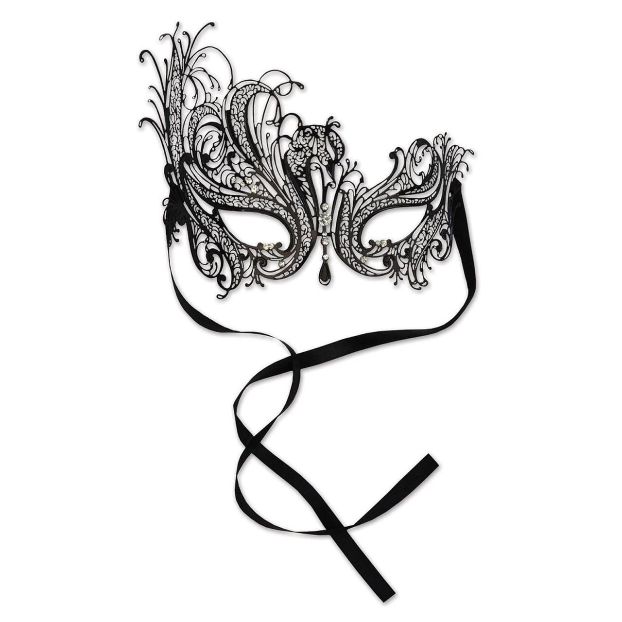 1280x1280 Pack Of Elegant Black Swan Metal Filigree Mardi Gras Masquerade