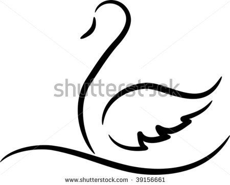 450x362 Abstract Vector Black Swan Isolated On White Background
