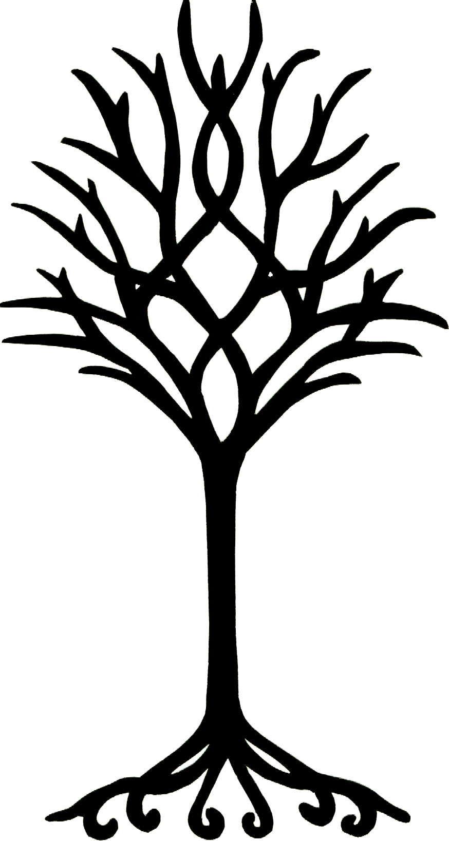 874x1638 Tree Drawing Outline