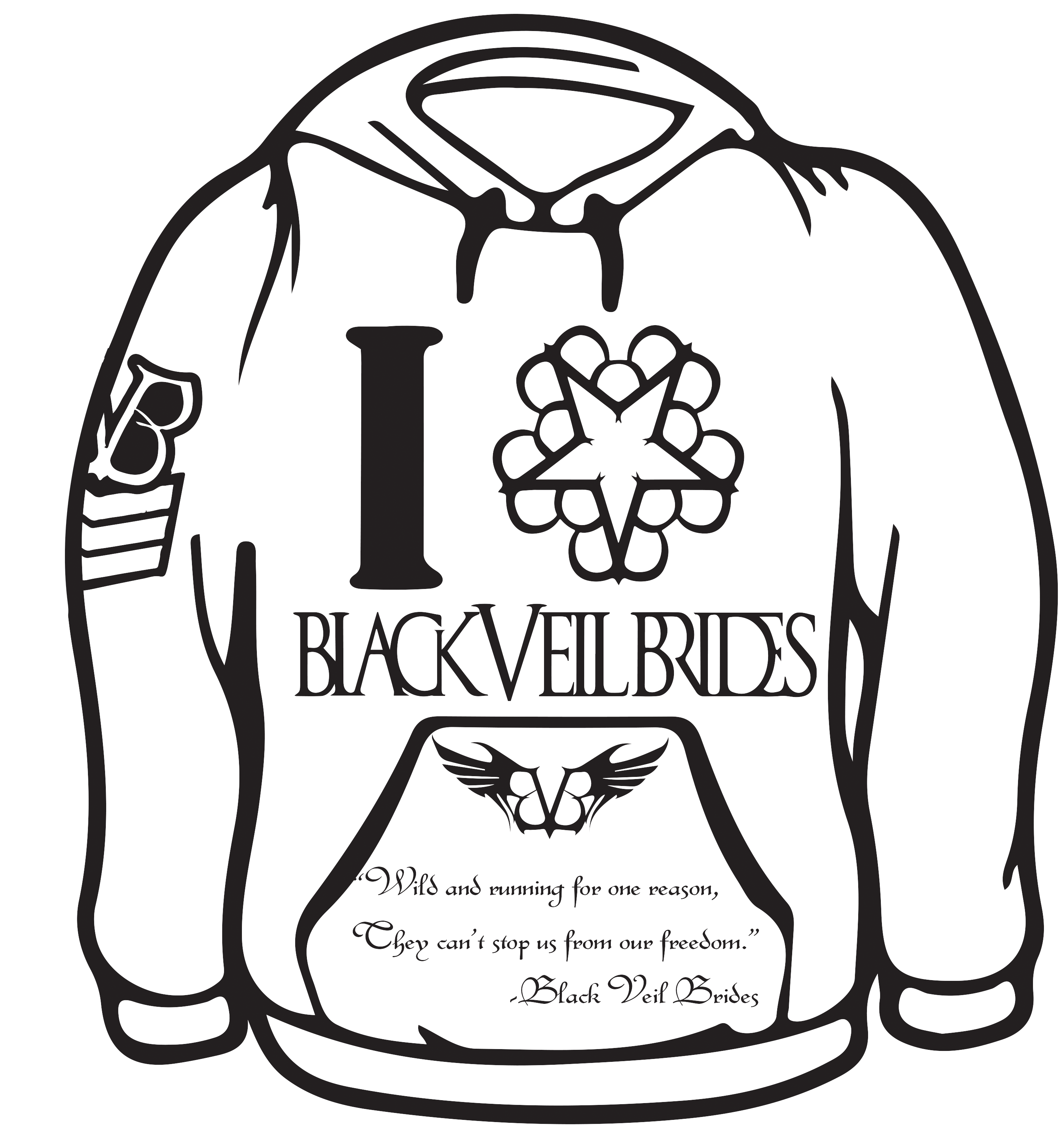 2916x3094 Black Veil Brides Hoodie Design