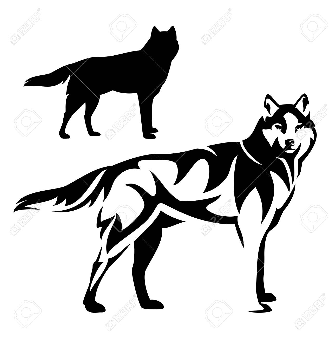 1293x1300 Wolf Black And White Clipart