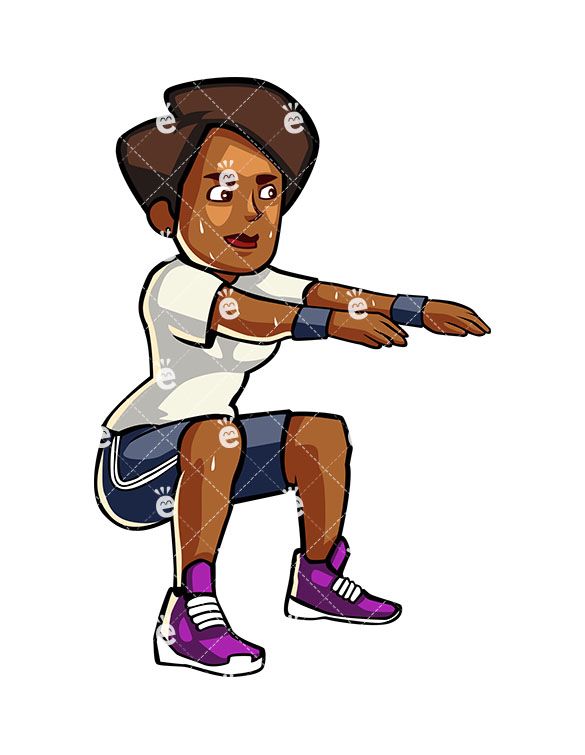 585x755 A Black Woman Doing Squats Exercise For The Body Abs Women