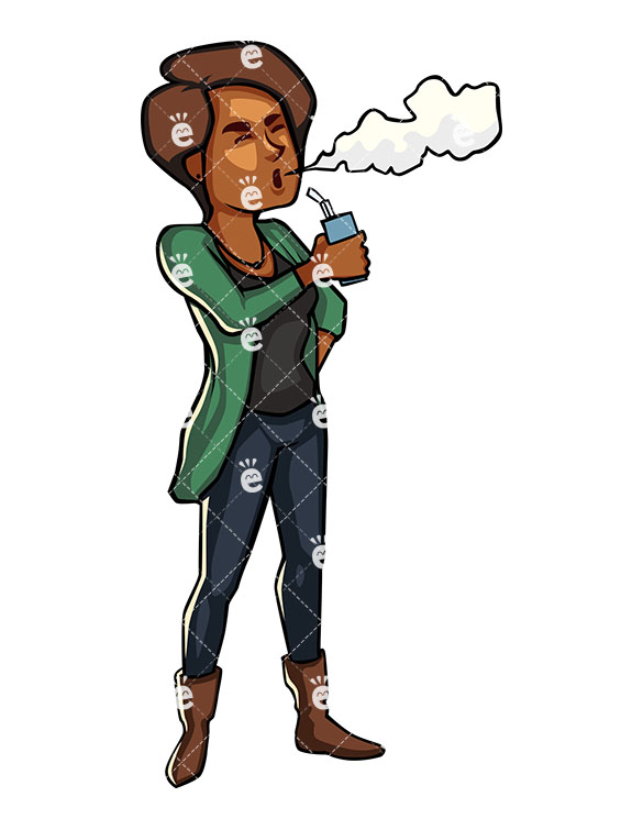 585x755 A Black Woman Smoking An E Cigarette
