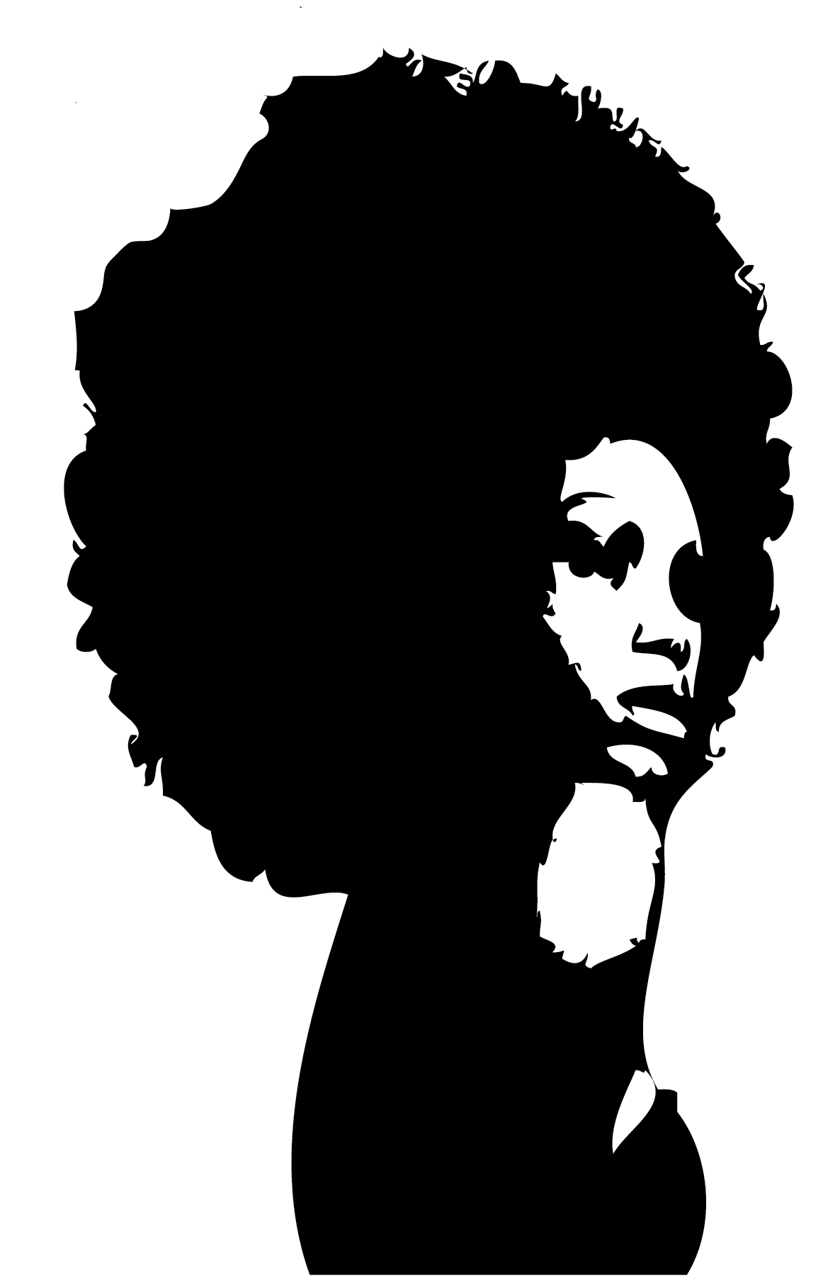 1186x1804 Afro Silhouette Drawing