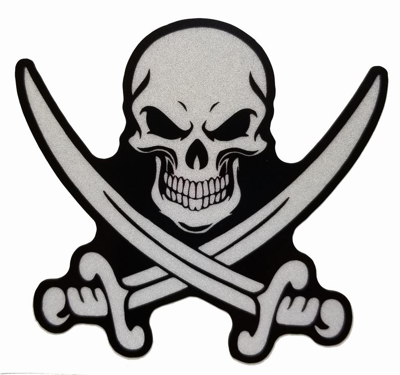 794x744 reflective pirate skull crossbones swords nautical blackbeard etsy