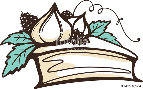500x310 blackberry and meringue cake slice vector icon stock image