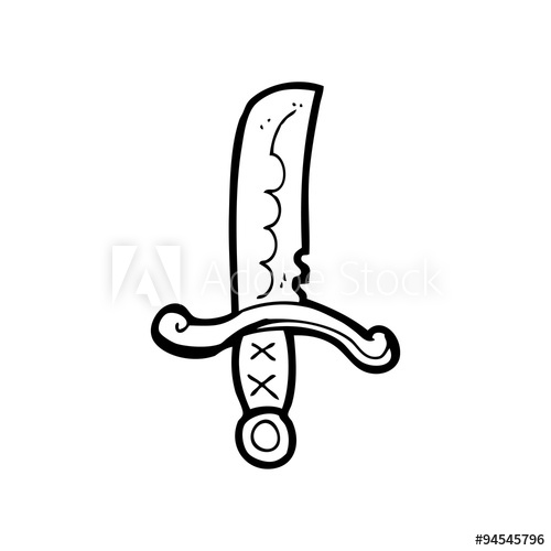 500x500 Line Drawing Cartoon Sword
