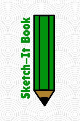 270x406 Sketch It Book Chunky Green Pencil, White Covers, Journal