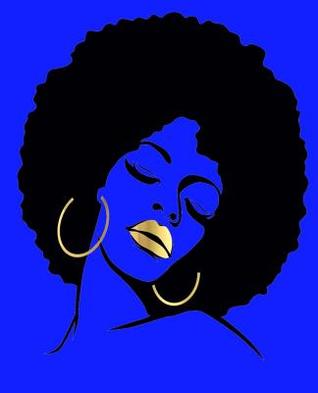 318x393 Black Magic Girl Afro Blue Blank Journal Sketch Drawing Book