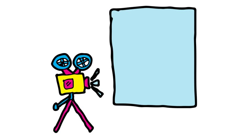 852x480 kids drawing white screen with theme of camcorder and a blank
