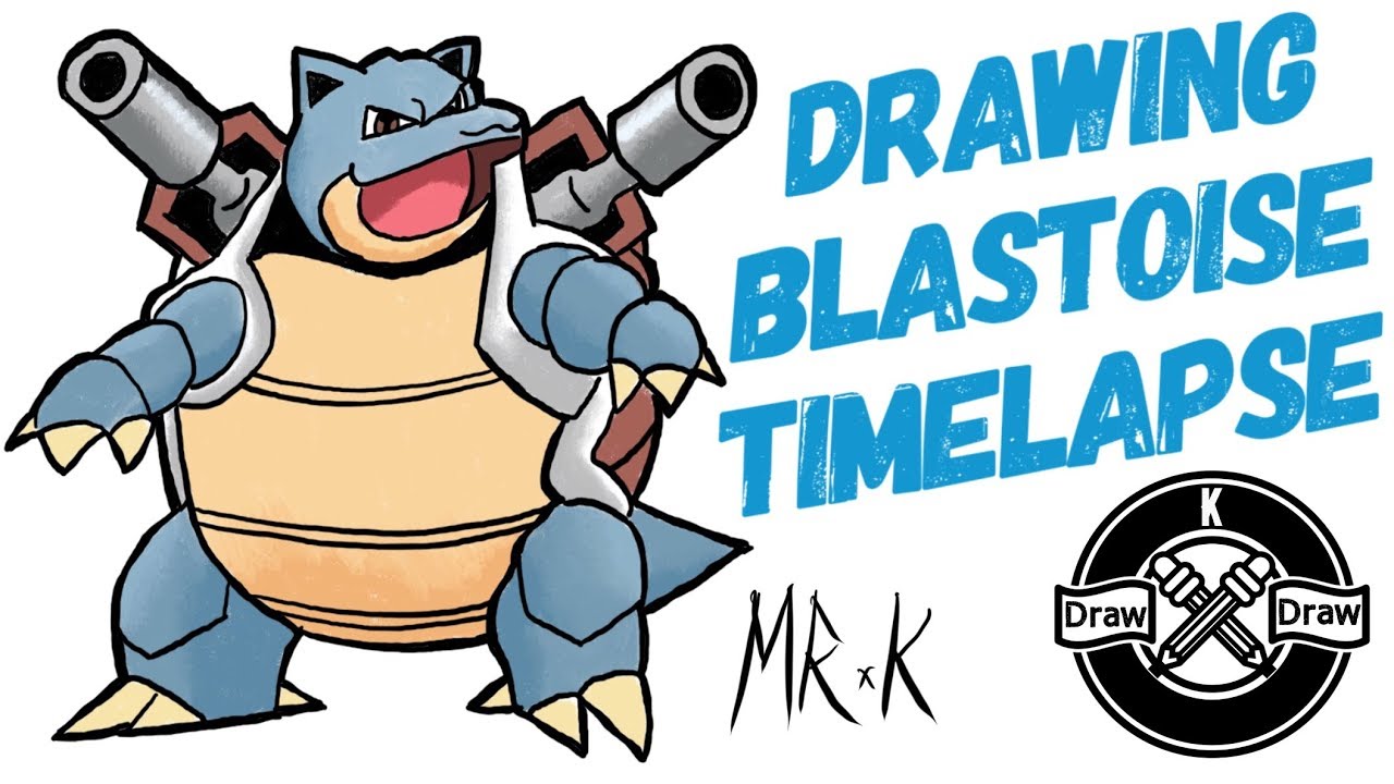 1280x720 drawing blastoise timelapse