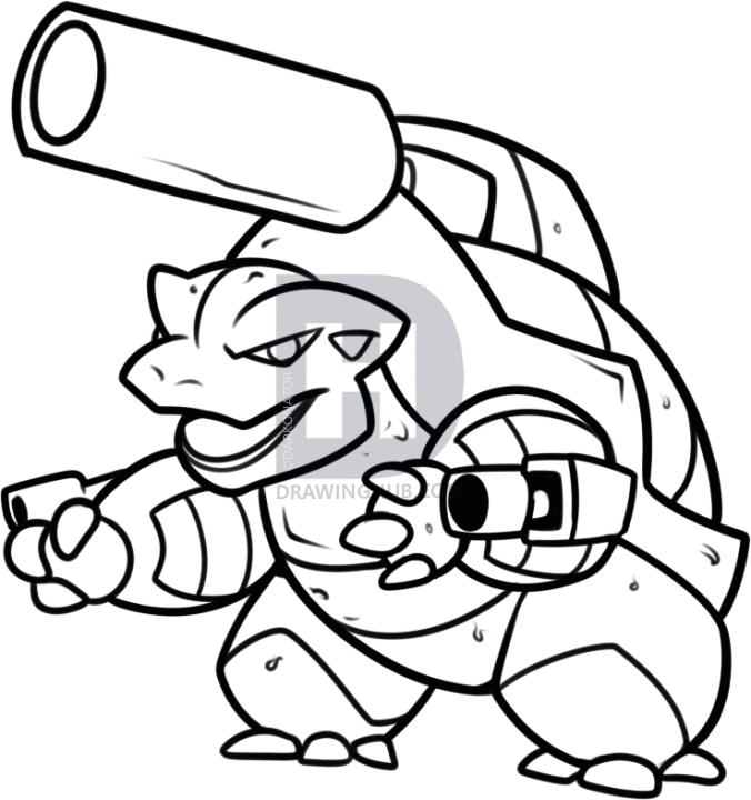 676x720 How To Draw Mega Blastoise, Step