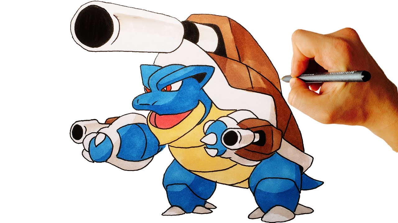1280x720 How To Draw Mega Blastoise From Pokemon X Y Gen Easy Step