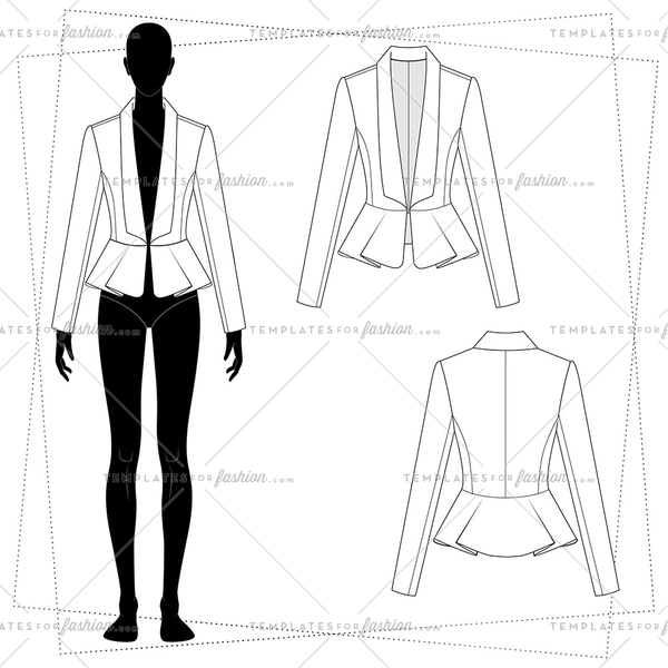 600x600 Women's Blazer With Peplum Templates For Fashion