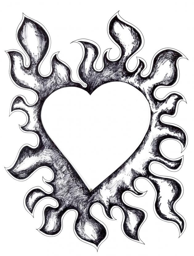 630x830 Heart Drawing Free Download