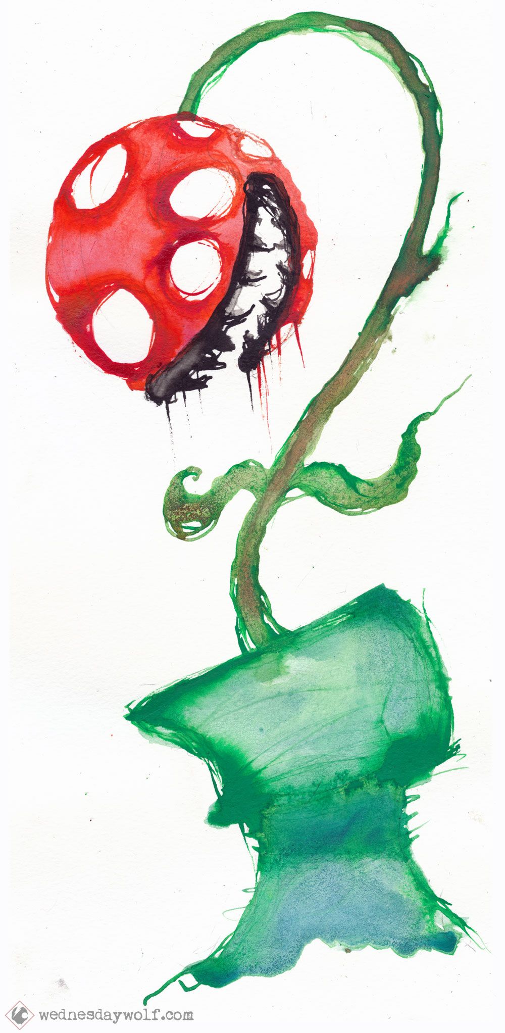 1000x2045 Piranha Plant Watercolor Pretty Much What Kenny Thinks My