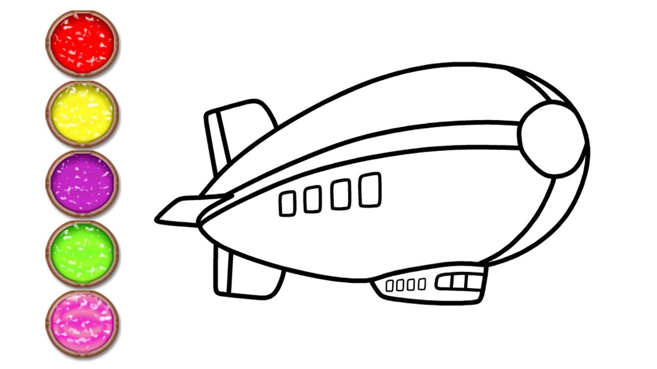 1280x720 glitter airship coloring and drawing learn colors for kids mirza