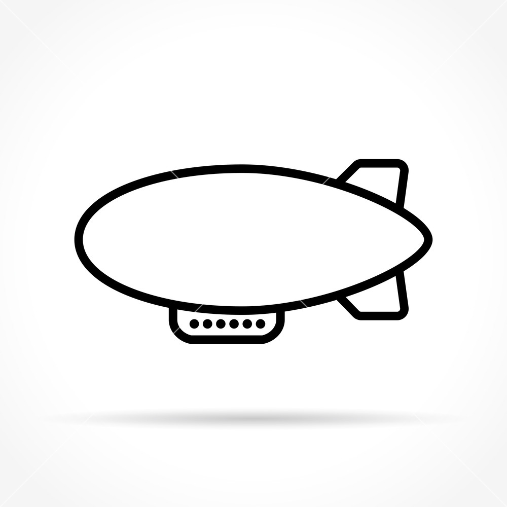 1000x1000 illustration of airship icon on white background royalty free