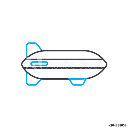500x500 airship vector thin line stroke icon airship outline illustration