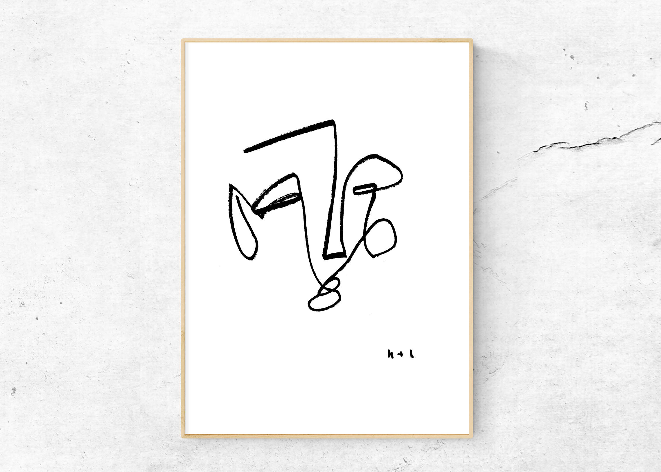 2276x1626 Blind Contour Line Drawing Digital Download Print