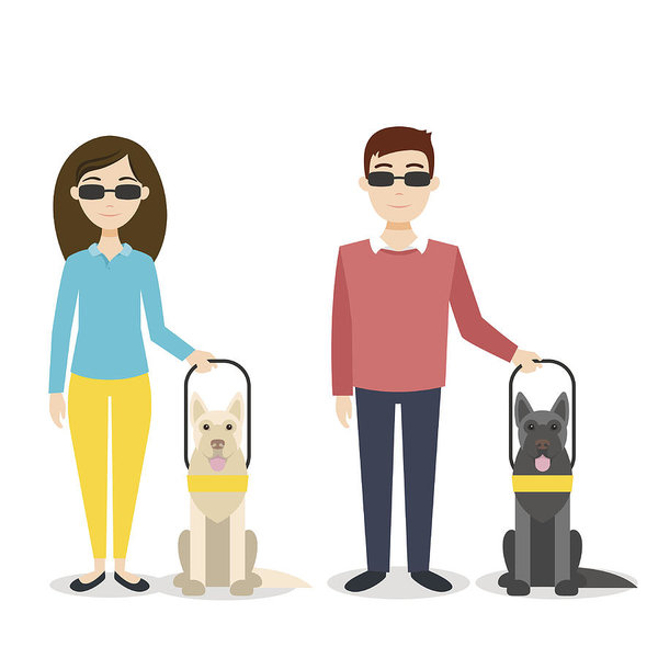 600x600 Vector Illustration Of Blind Person Art Print