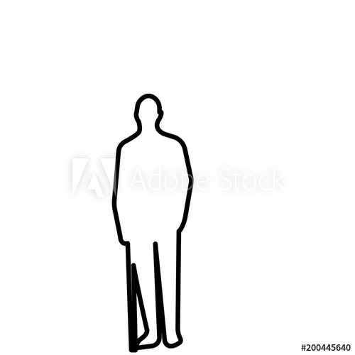 500x500 Blind Person Outline On White Background