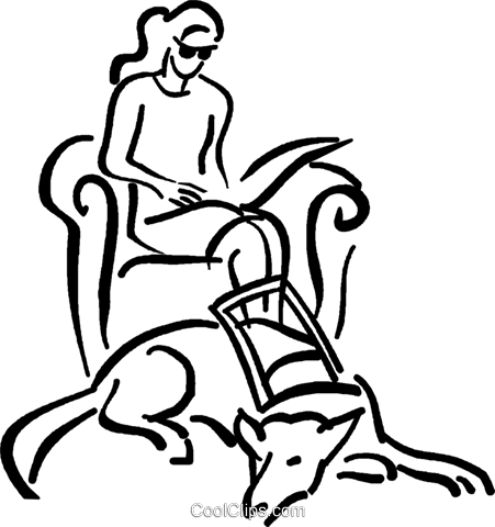 451x480 Blind Person With A Seeing Eye Dog Royalty Free Vector Clip Art