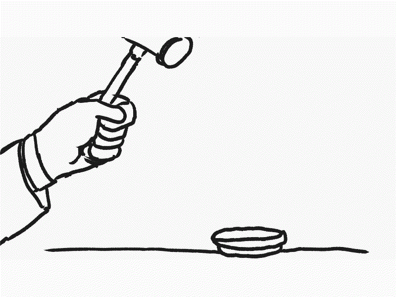 800x600 Gavel Hitting Wooden Block Drawing Animation