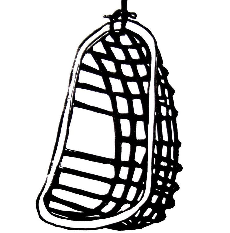 794x803 Hanging Chair Linoleum Block Print X Wall Etsy