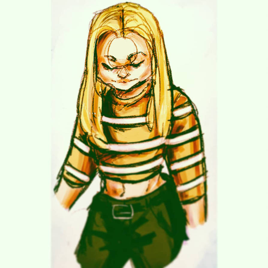 894x894 Fashion Sketch Blonde Girl