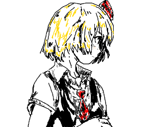 300x250 Anime Blonde Girl With Red Bow And Tie
