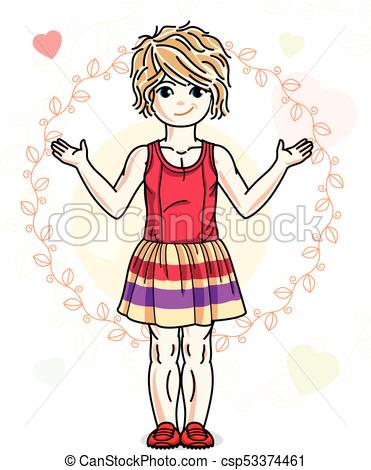 371x470 Beautiful Little Blonde Girl Posing On Colorful Backdrop