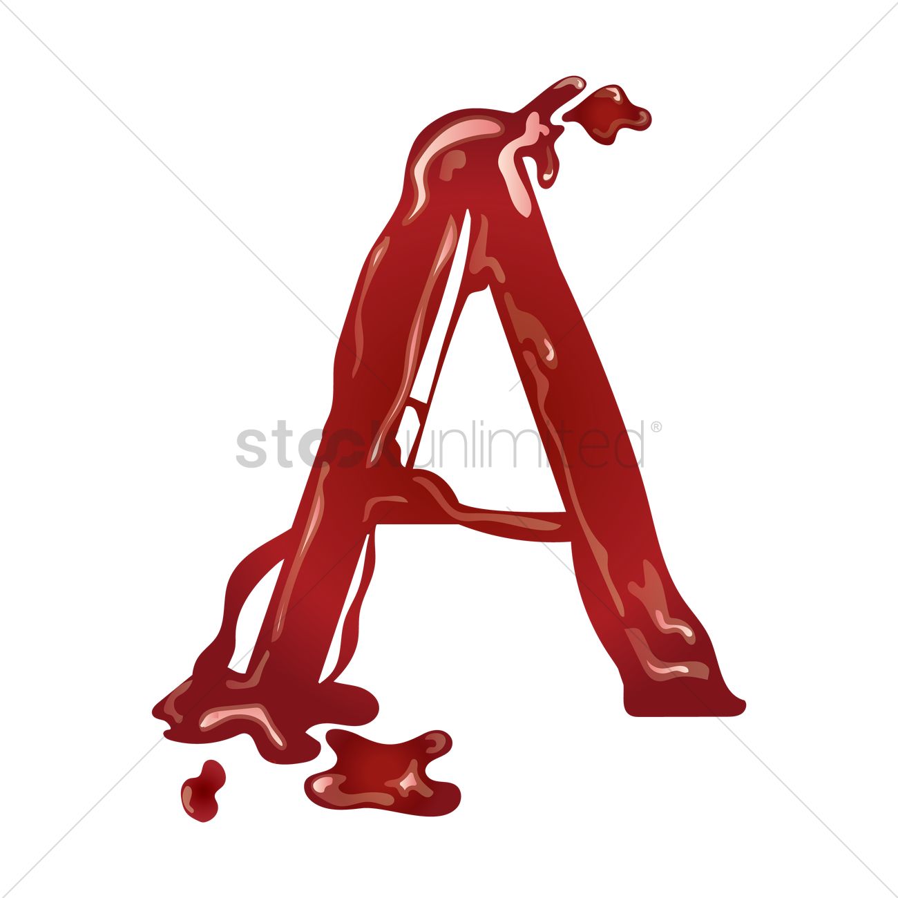 1300x1300 Letter A With Dripping Blood Vector Image