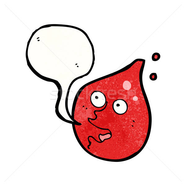 600x600 Cartoon Blood Drop With Speech Bubble Vector Illustration