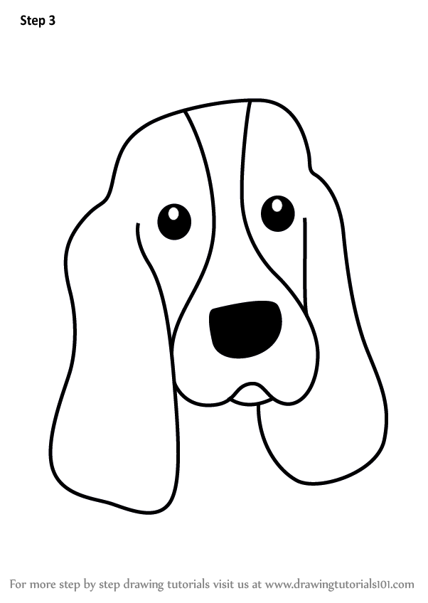 602x848 Learn How To Draw A Bloodhound Dog Face For Kids