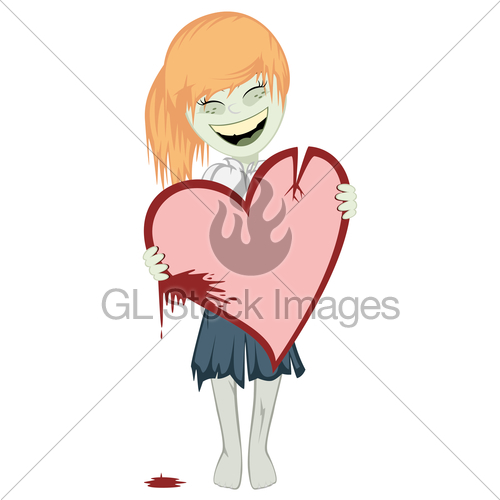 500x500 Zombie Girl With A Bloody Heart Gl Stock Images