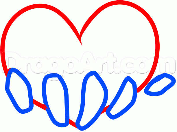 612x455 How To Draw A Bloody Heart, Step