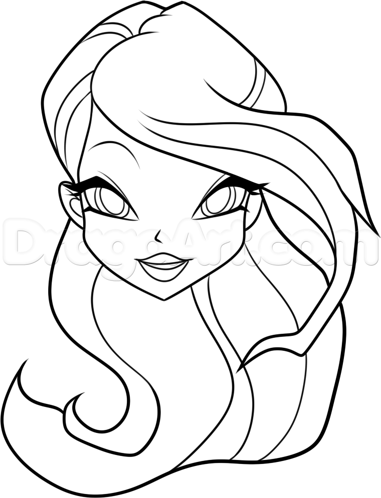760x995 how to draw bloom from winx club, step