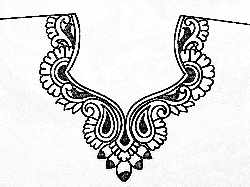 960x720 Hand Embroidery Design How To Draw An Easy Blouse Necks