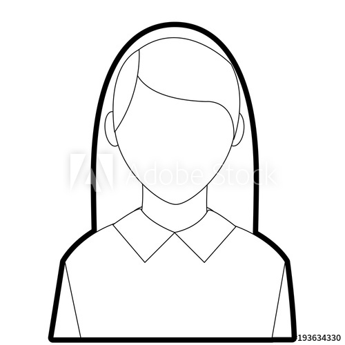 500x500 outline avatar elegant woman with blouse and faceless