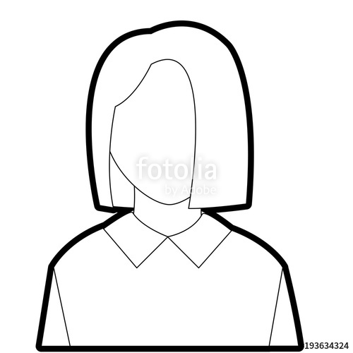 500x500 outline avatar woman with elegant blouse and faceless stock image