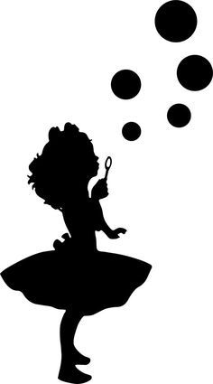 236x425 Silhouette Blow Bubbles Stock