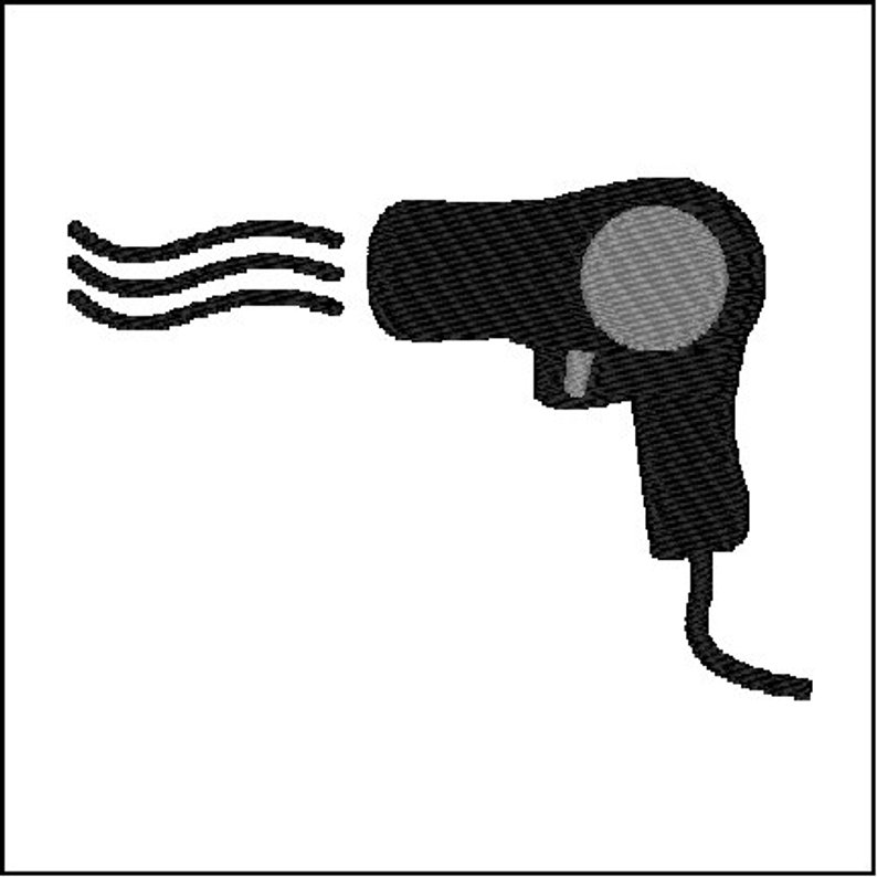 794x794 Blow Dryer Embroidery Design Etsy